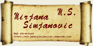 Mirjana Simjanović vizit kartica